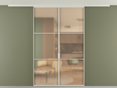 Перегородка Formato вдоль стены на потолок 2 створки