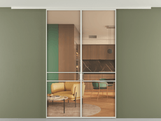 Перегородка Формато вдоль стены на потолок 2 створки