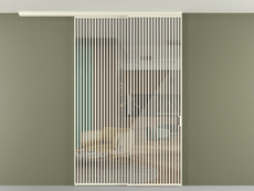 Перегородка Формато вдоль стены на потолок 2 створки с синхронным механизмом