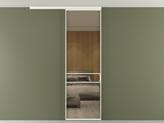 Перегородка Formato вдоль стены на потолок 1 створка