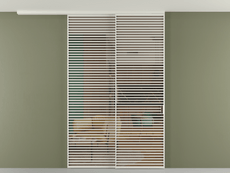 Перегородка Formato вдоль стены на потолок 2 створки с синхронным механизмом