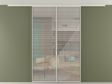 Перегородка Формато вдоль стены на потолок 2 створки