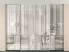 Перегородка Мозаик внутри проёма скрытое крепление в потолок 4 створки