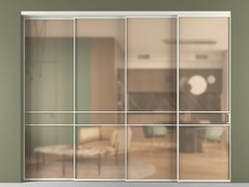 Перегородка Formato внутри проёма 4 створки с синхронным механизмом