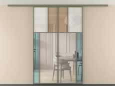 Перегородка Mosaic вдоль стены на потолок 2 створки