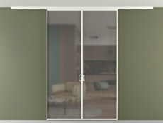 Перегородка Formato вдоль стены на потолок 2 створки