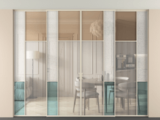 Перегородка Mosaic внутри проёма скрытое крепление в потолок 4 створки