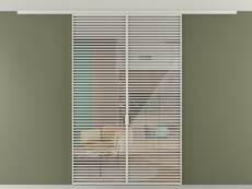 Перегородка Формато вдоль стены на потолок 2 створки