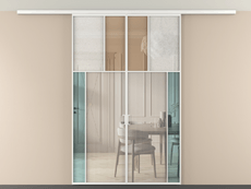 Перегородка Мозаик вдоль стены на потолок 2 створки