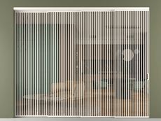 Перегородка Формато внутри проёма 4 створки с синхронным механизмом