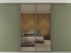 Перегородка Formato вдоль стены на потолок 2 створки