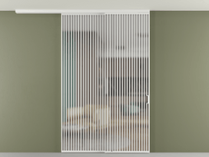 Перегородка Формато вдоль стены на потолок 2 створки с синхронным механизмом