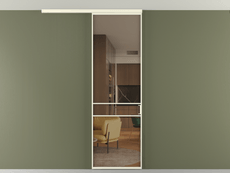 Перегородка Formato вдоль стены на потолок 1 створка