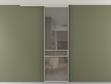 Перегородка Формато вдоль стены на потолок 1 створка