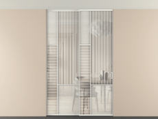 Перегородка Мозаик внутри проёма скрытое крепление в потолок 2 створки