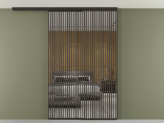 Перегородка Formato вдоль стены на потолок 2 створки с синхронным механизмом