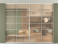 Перегородка Formato внутри проёма скрытое крепление в потолок 4 створки