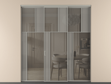 Перегородка Мозаик внутри проёма 3 створки