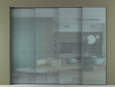 Перегородка Формато внутри проёма 4 створки с синхронным механизмом