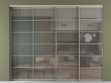 Перегородка Формато внутри проёма 4 створки с синхронным механизмом