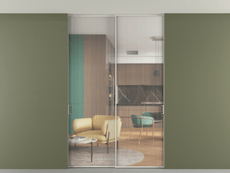 Перегородка Формато внутри проёма скрытое крепление в потолок 2 створки