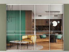 Перегородка Formato внутри проёма скрытое крепление в потолок 4 створки