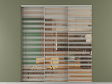 Перегородка Formato внутри проёма 3 створки с синхронным механизмом