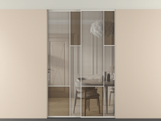 Перегородка Mosaic внутри проёма скрытое крепление в потолок 2 створки