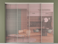 Перегородка Formato внутри проёма 4 створки с синхронным механизмом