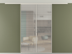 Перегородка Формато вдоль стены на потолок 2 створки