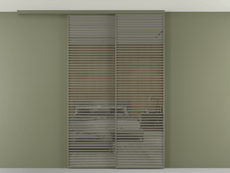 Перегородка Формато вдоль стены на потолок 2 створки с синхронным механизмом