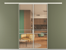 Перегородка Формато вдоль стены 2 створки