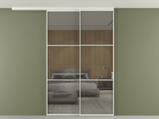 Перегородка Формато вдоль стены на потолок 2 створки с синхронным механизмом