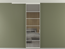 Перегородка Formato вдоль стены на потолок 1 створка