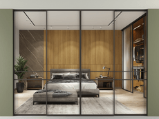 Перегородка Formato внутри проёма скрытое крепление в потолок 4 створки