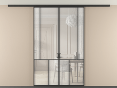 Перегородка Mosaic вдоль стены на потолок двустворчатая