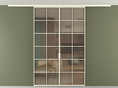 Перегородка Formato вдоль стены на потолок 2 створки