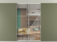 Перегородка Формато внутри проёма скрытое крепление в потолок 2 створки