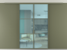 Перегородка Formato вдоль стены на потолок двустворчатая