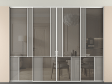 Перегородка Мозаик внутри проёма скрытое крепление в потолок 4 створки