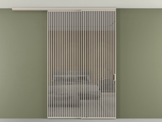 Перегородка Formato вдоль стены на потолок 2 створки с синхронным механизмом