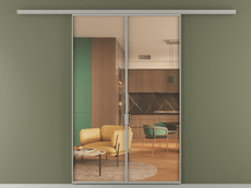 Перегородка Формато вдоль стены 2 створки