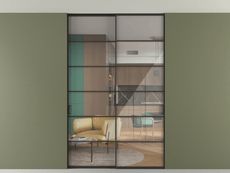 Перегородка Формато внутри проёма скрытое крепление в потолок 2 створки