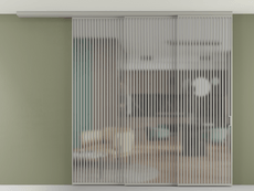 Перегородка Формато вдоль стены на потолок 3 створки с синхронным механизмом