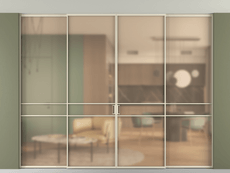 Перегородка Formato внутри проёма скрытое крепление в потолок 4 створки