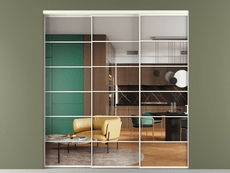 Перегородка Formato внутри проёма 3 створки с синхронным механизмом