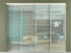 Перегородка Formato внутри проёма 4 створки с синхронным механизмом