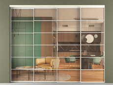 Перегородка Формато внутри проёма 4 створки с синхронным механизмом