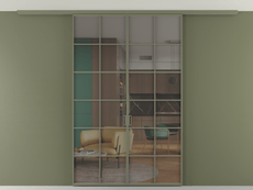 Перегородка Формато вдоль стены на потолок 2 створки