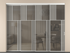 Перегородка Мозаик внутри проёма 4 створки с синхронным механизмом